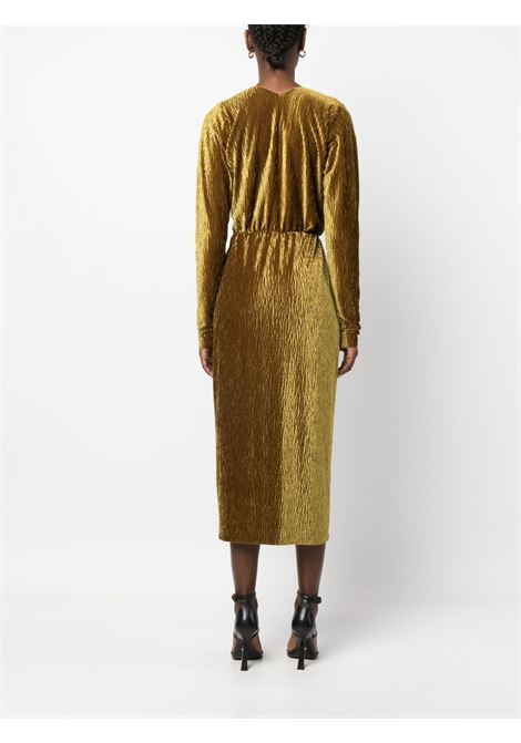 Gold ruched midi dress - women FORTE FORTE | 110620255